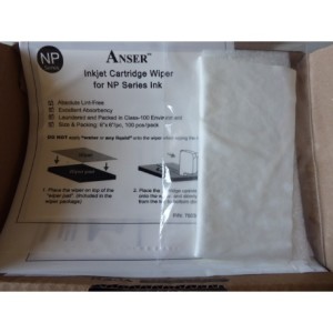 Boîte 15 lingettes microfibres Anser, pour amorçage cartouches d'encre U2