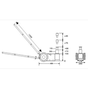 Cric 15/30T compact hydropneumatique BH23015C Bahco