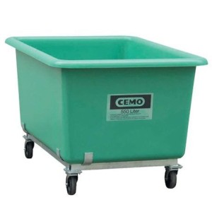 Bacs polyester fibre de verre Cemo rectangulaire sur roulettes - Couleur Vert