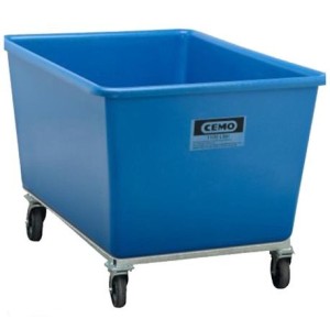 Bacs polyester fibre de verre Cemo rectangulaire sur roulettes - Couleur Bleu