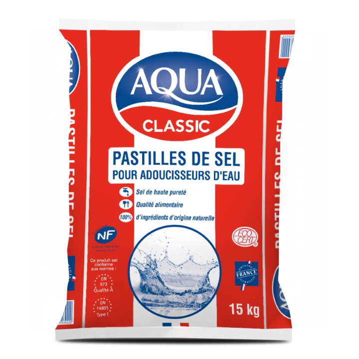 Pastilles de sel adoucisseur AQUA CLASSIC conformes NF