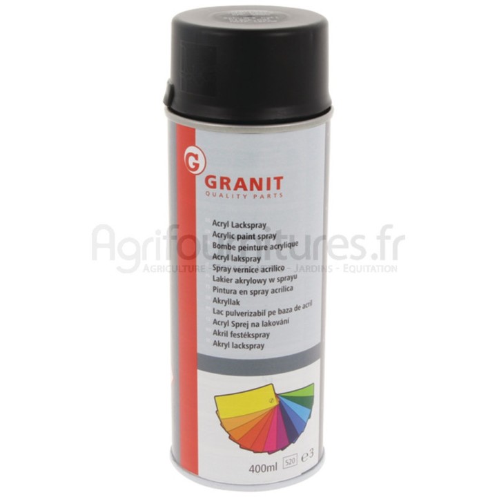 Peinture pour tracteurs John Deere noir mat, aérosol 400 ml
