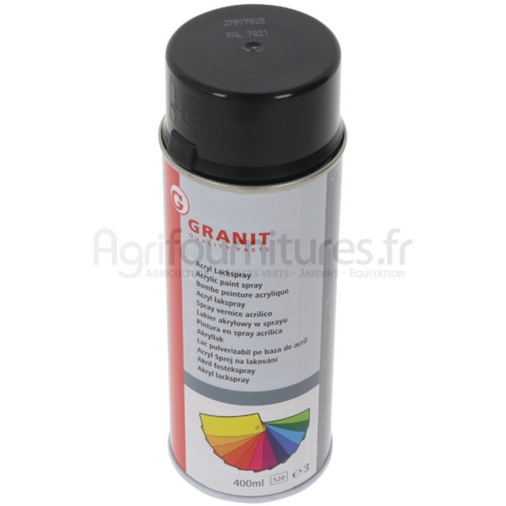 Peinture RAL 7021 gris noir, aérosol 400 ml