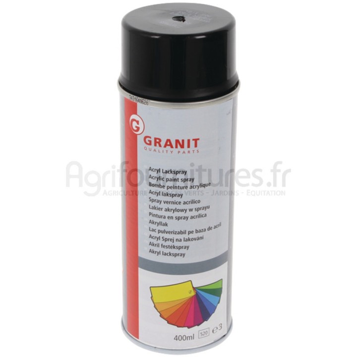 Peinture RAL 9017 noir signalisation brillant, aérosol 400 ml