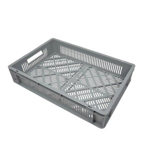 Bac Gerbable Euronorme Gris 60x40x12cm Ajouré 20 Litres