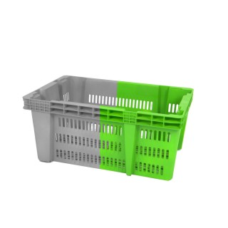 Bac spécial maraîchage 45L ajouré - Bi-color vert gris 60x40x26,5cm