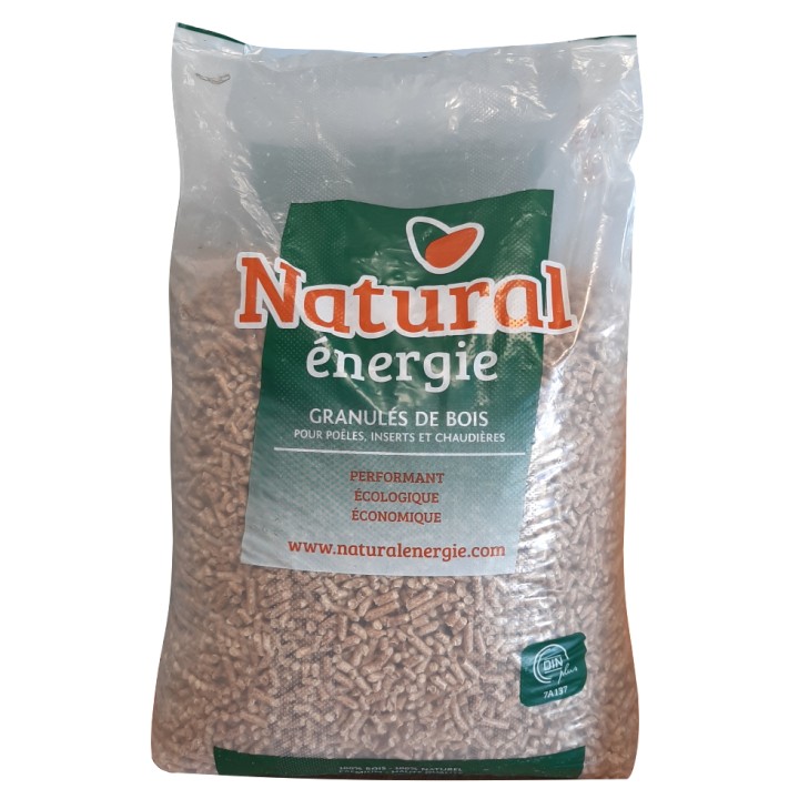 Pellets / Granulés de bois Français DIN+ sac de 15kg - Natural énergie