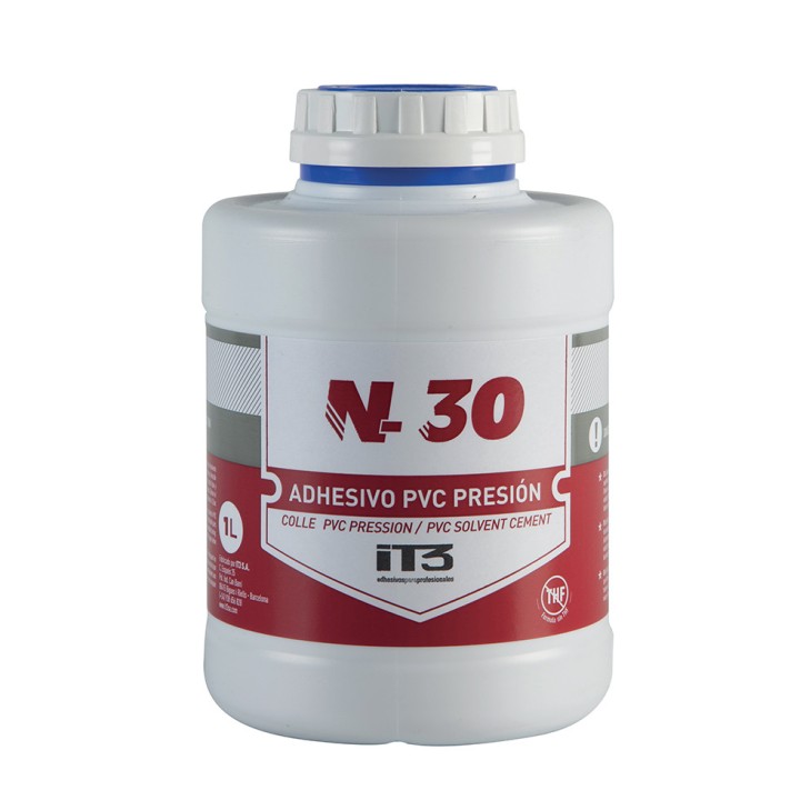 Colle "N30" PVC pression, avec pinceau et bouchon de sécurité