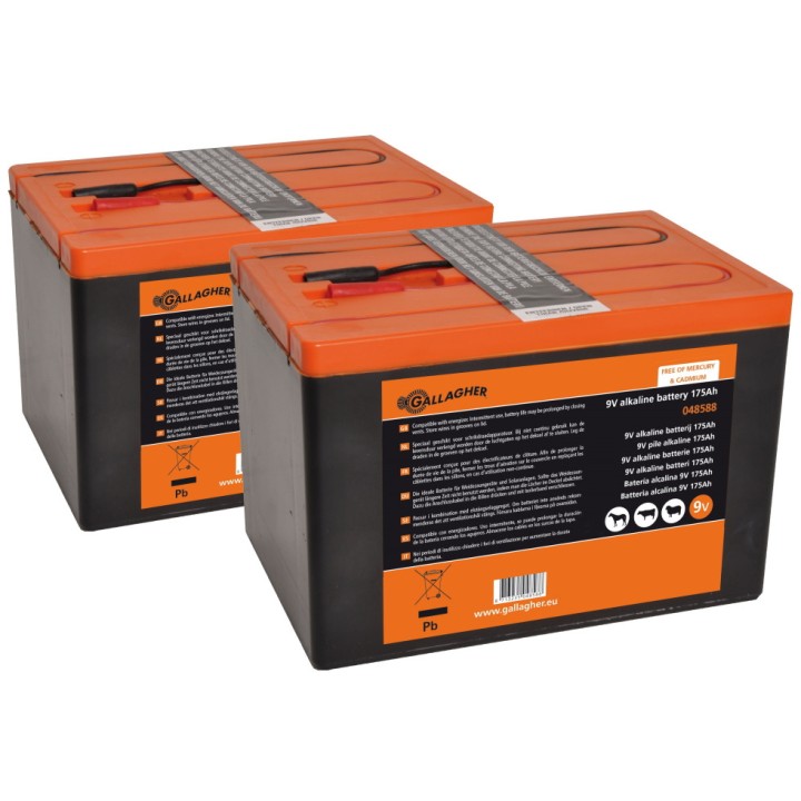 Paquet duo piles 9 V / 175 Ah