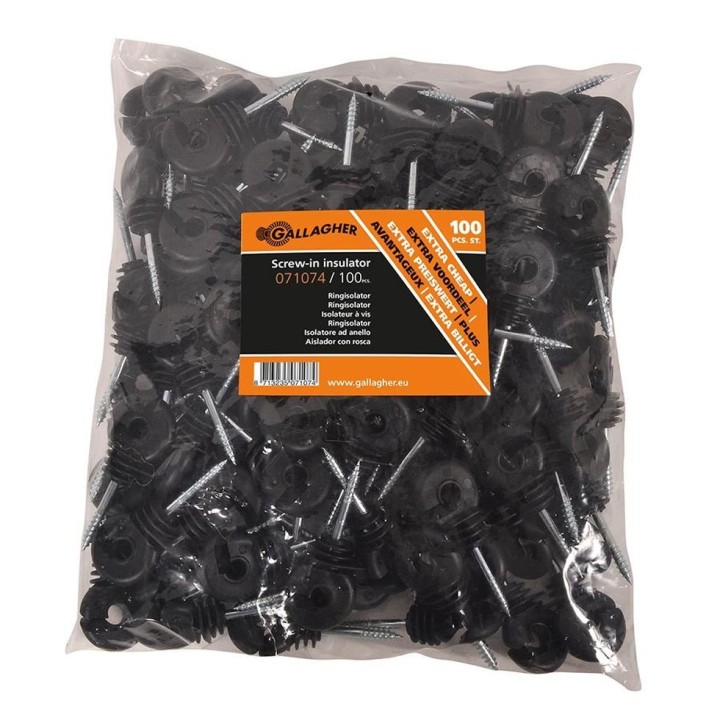 Isolateur à vis pour piquets en bois Gallagher (100 unités)
