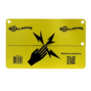 Plaquette de signalisation clôture électrique en aluminium Gallagher