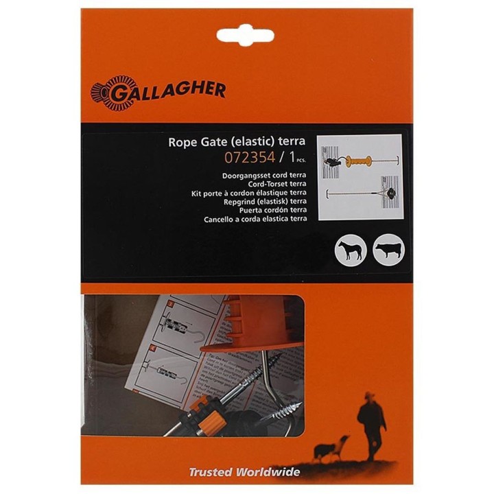 Kit porte à cordon élastique marron 3-6 m Gallagher