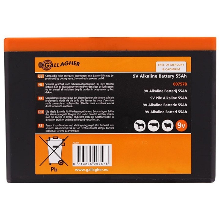 Pile Powerpack 9 Volt 55 Ah Gallagher