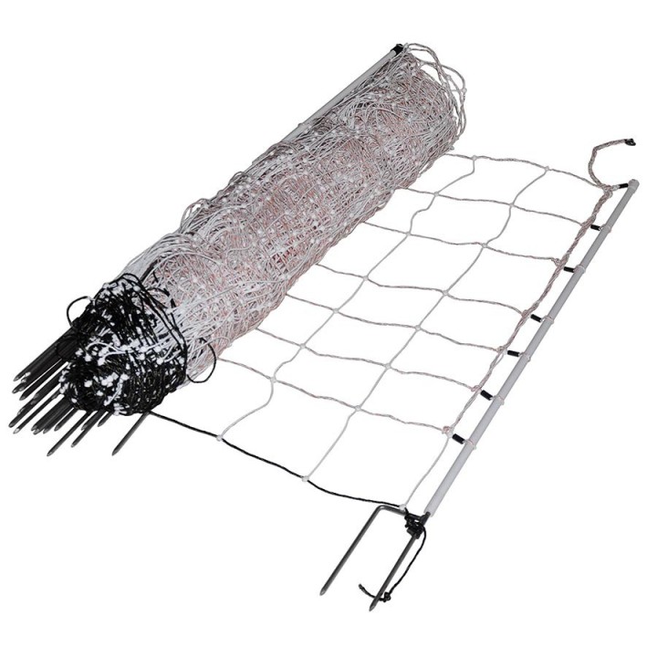 Filet moutons Turbo blanc double pointe haut. 90 cm, rouleau de 50 m Gallagher