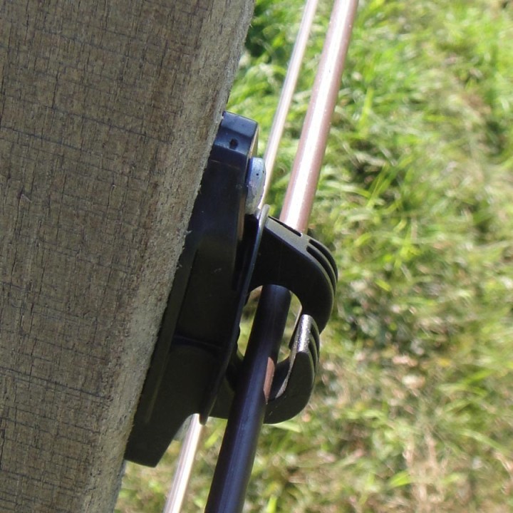 Isolateur de soutien noir W Super pour fil acier Gallagher
