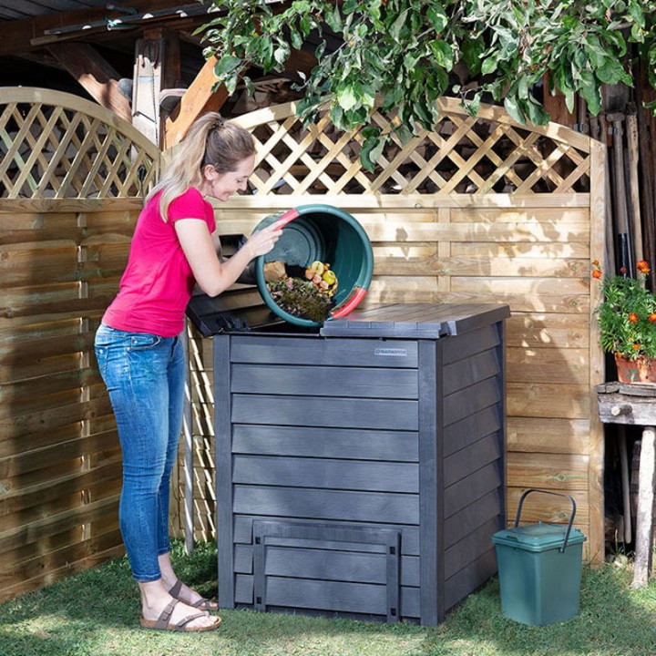 Kit composteur Thermo-Wood, brun, avec grille de fond