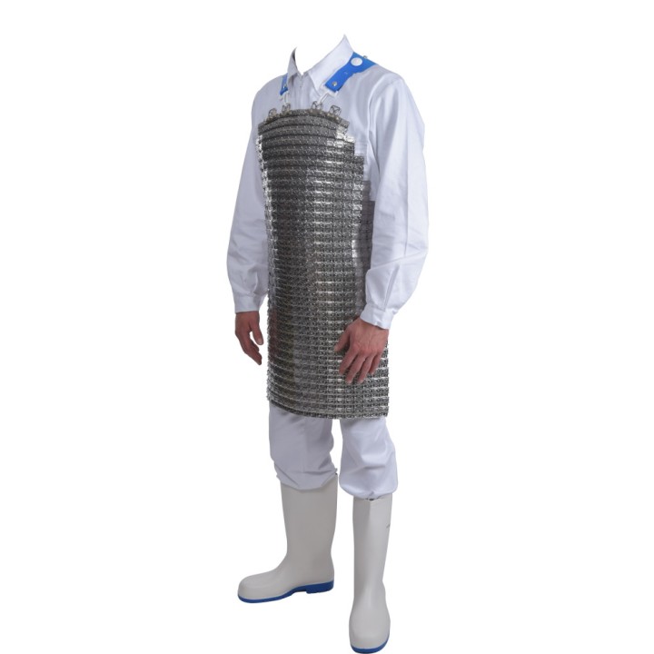 Tablier en plaquette inox type FLEXINOX pour découpe, désossage...