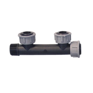 Nourrice NETAFIM diam. 1" mâle x 1" femelle, 2 sorties 1" femelle (5 unités)
