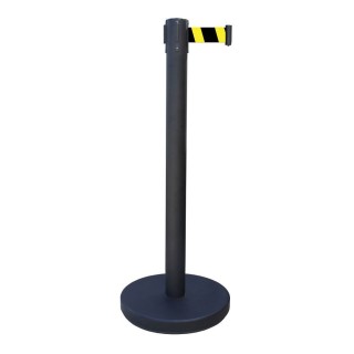 Poteau Viso noir - sangle noire-jaune 2 m