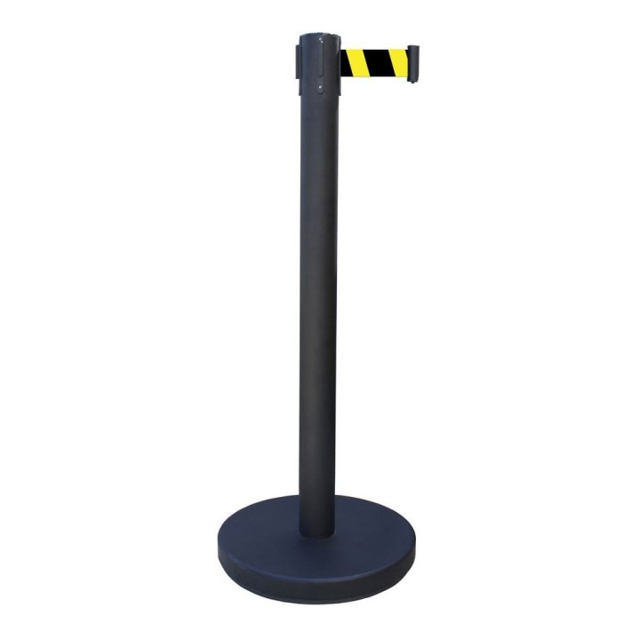 Poteau Viso noir - sangle noire-jaune 2 m