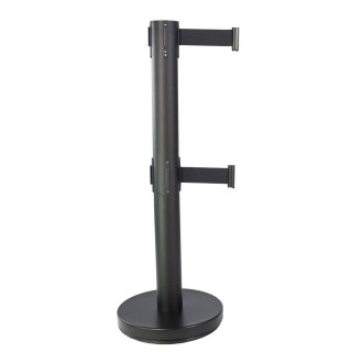 Poteau Viso noir mat avec double sangle noire 4 m