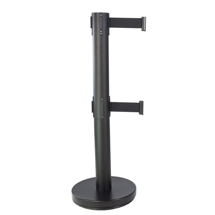 Poteau Viso noir mat avec double sangle noire 4 m