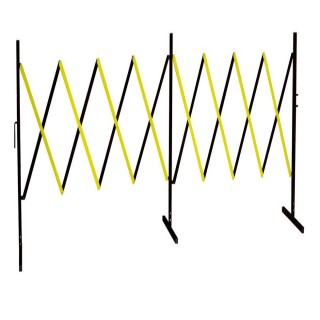 Barrière extensible acier Viso - noire-jaune