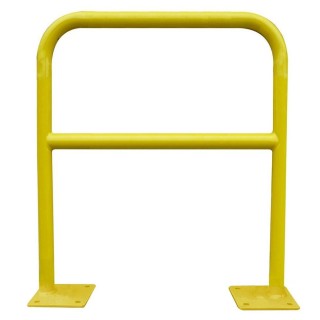 Barrière sécurité Viso avec platine et fixations - tube Ø 40 mm - jaune L 1500 x H1000 mm