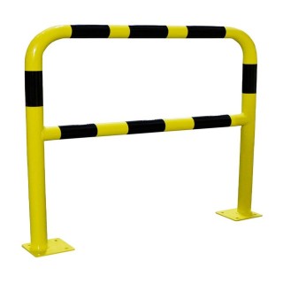 Barrière sécurité Viso avec platine et fixations - tube Ø 40 mm - noire-jaune L 2000 x H1000 mm
