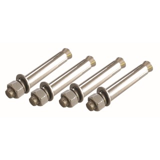 Lot de 4 fixations boulons + chevilles Viso Inox 304 - Ø 12 mm - L100 mm pour barrières