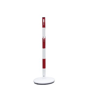 Poteau métal Viso base fixe Ø 330 mm - rouge-blanc