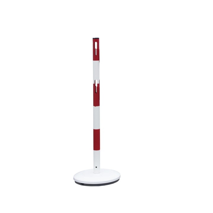 Poteau métal Viso base fixe Ø 330 mm - rouge-blanc