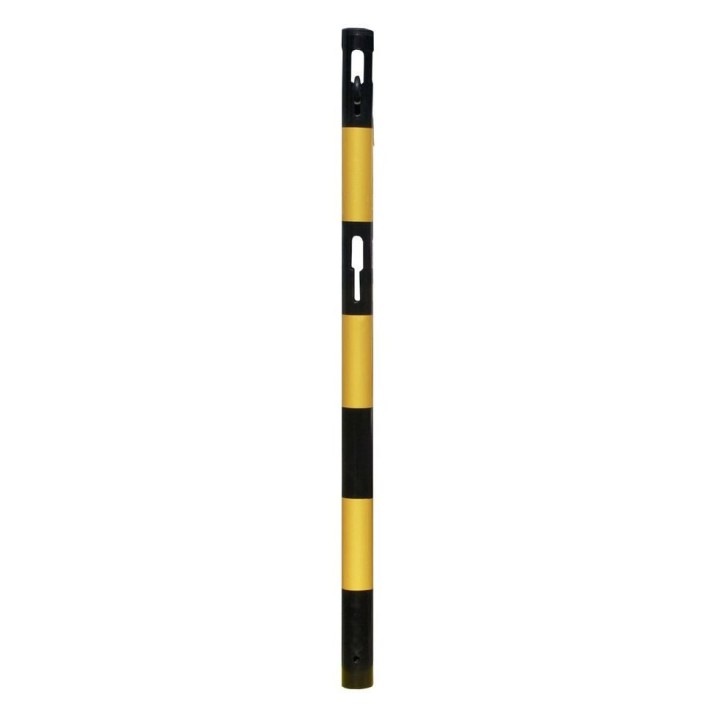 Poteau métal Viso à sceller - noir-jaune H 1m - Ø 50