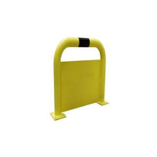 Barrière de protection Viso acier avec plaque anti-encastrement - tube Ø 76mm - noir/jaune L 750 x H 600 mm