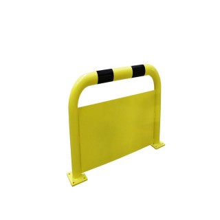 Barrière de protection Viso acier avec plaque anti-encastrement - tube Ø 76mm - noir/jaune L 1000 x H 600 mm