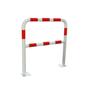 Barrière sécurité Viso avec platine et fixations - tube Ø 40 mm - rouge/blanc L 2000 x H1000 mm
