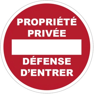 Panneau PVC Viso : PROPRIETE PRIVEE DEFENSE D'ENTRER - lot de 5