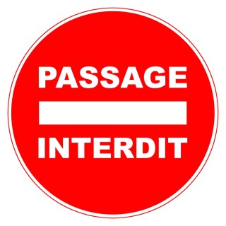 Panneau PVC Viso : PASSAGE INTERDIT - lot de 5