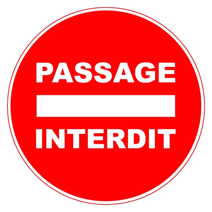 Panneau PVC Viso : PASSAGE INTERDIT - lot de 5