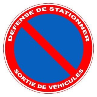 Panneau PVC Viso : DEFENSE DE STATIONNER - SORTIE DE VEHICULES - lot de 5