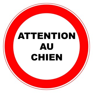 Panneau PVC Viso : ATTENTION AU CHIEN - lot de 5