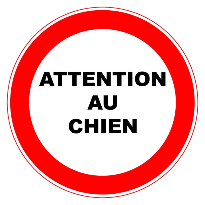 Panneau PVC Viso : ATTENTION AU CHIEN - lot de 5
