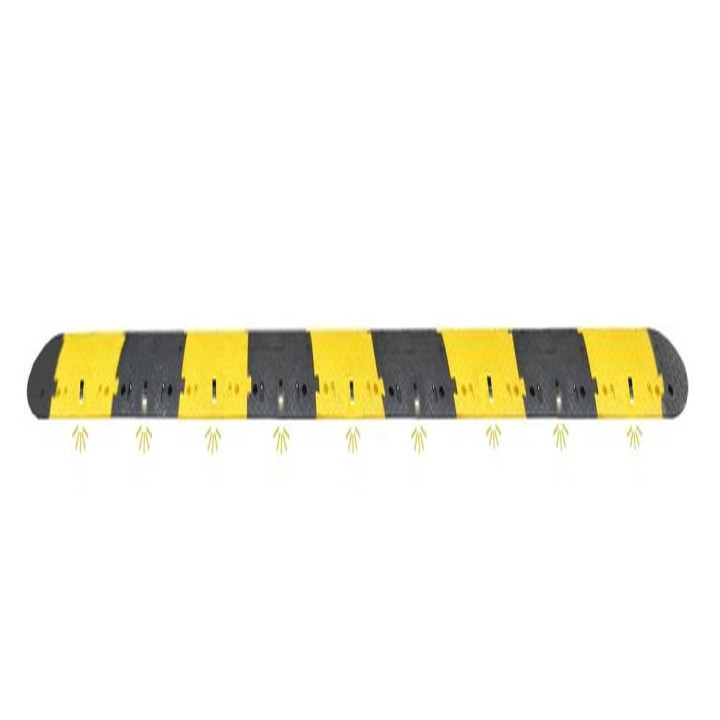 Ralentisseur FASTLED7050 Viso - noir-jaune - 5000x430x70 mm avec LED solaire et fixations tous supports