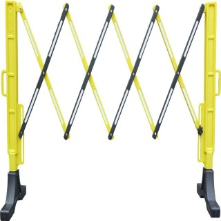 Barrière extensible Viso polypropylène noir-jaune - pieds caoutchouc