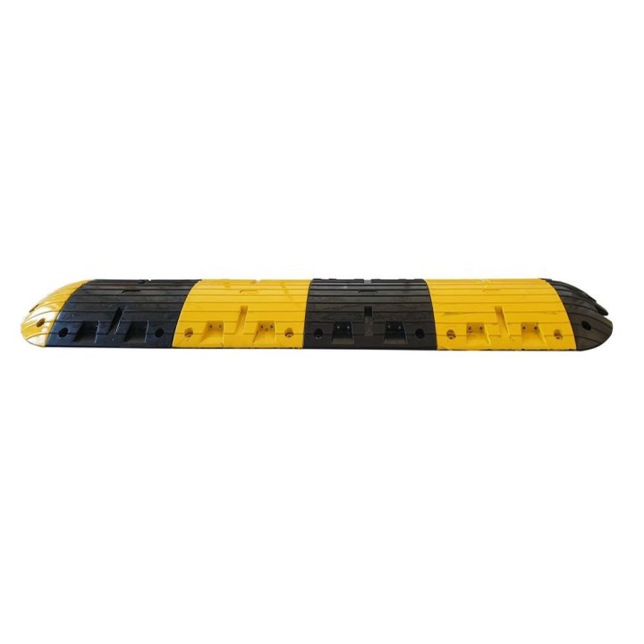 Ralentisseur poids lourds Viso - jaune-noir - 2500 x 500 x 70 mm avec fixations tous supports