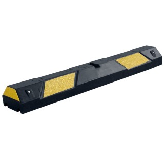 Butée de parking Viso caoutchouc - noir-jaune - avec fixations 1300 x 150 x 100 mm