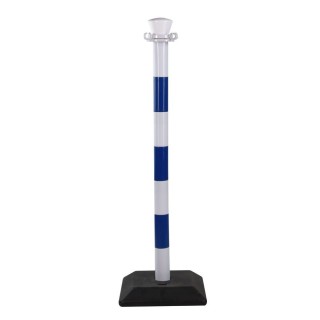 Poteau PVC Viso à monter bleu-blanc - base à lester