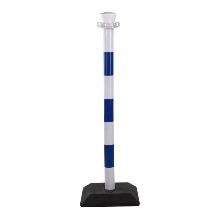 Poteau PVC Viso à monter bleu-blanc - base à lester