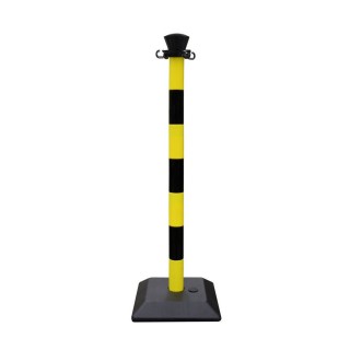 Poteau PVC Viso à monter noir-jaune - base à lester