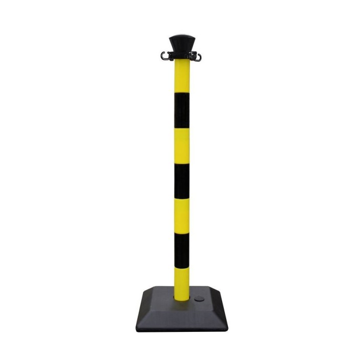 Poteau PVC Viso à monter noir-jaune - base à lester